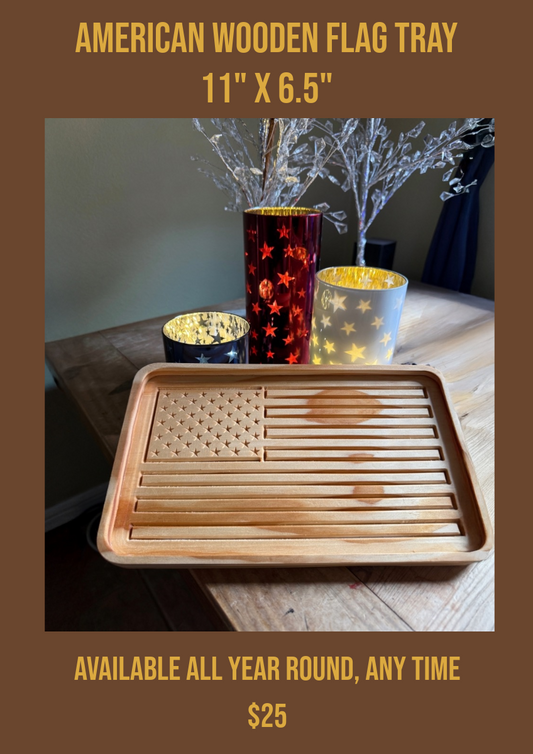 American Wooden Flag Tray